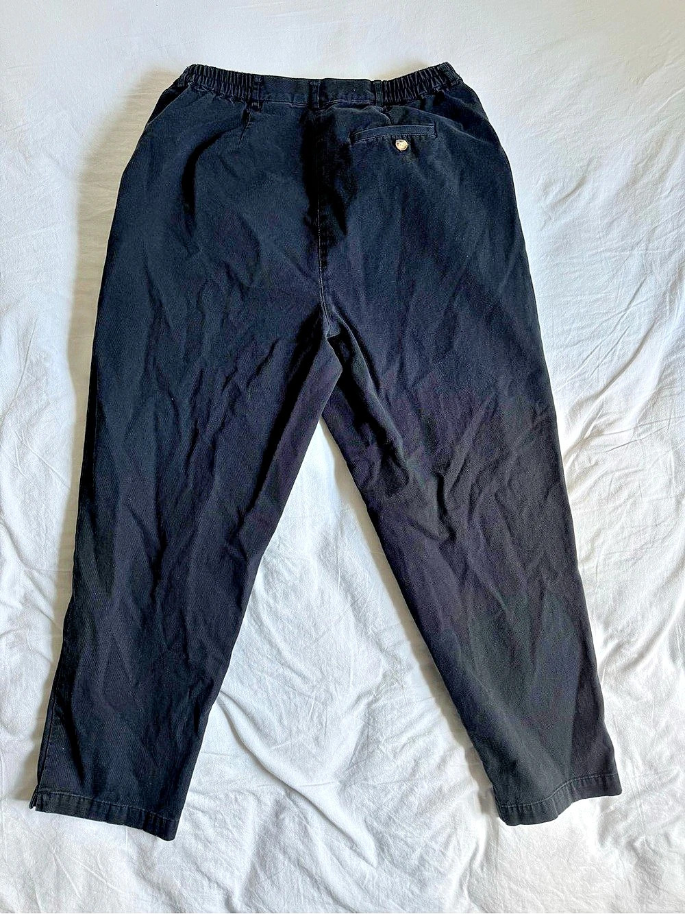 Vintage Talbots Black High Rise Elastic Waist Capris 14W - Picture 2 of 9